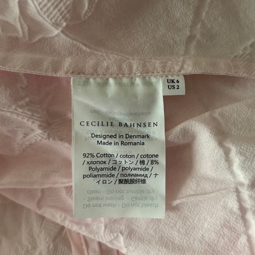 New Cecilie Bahnsen Dalita Midi Skirt in Light Pink Women's Size 2 - Picture 6 of 10